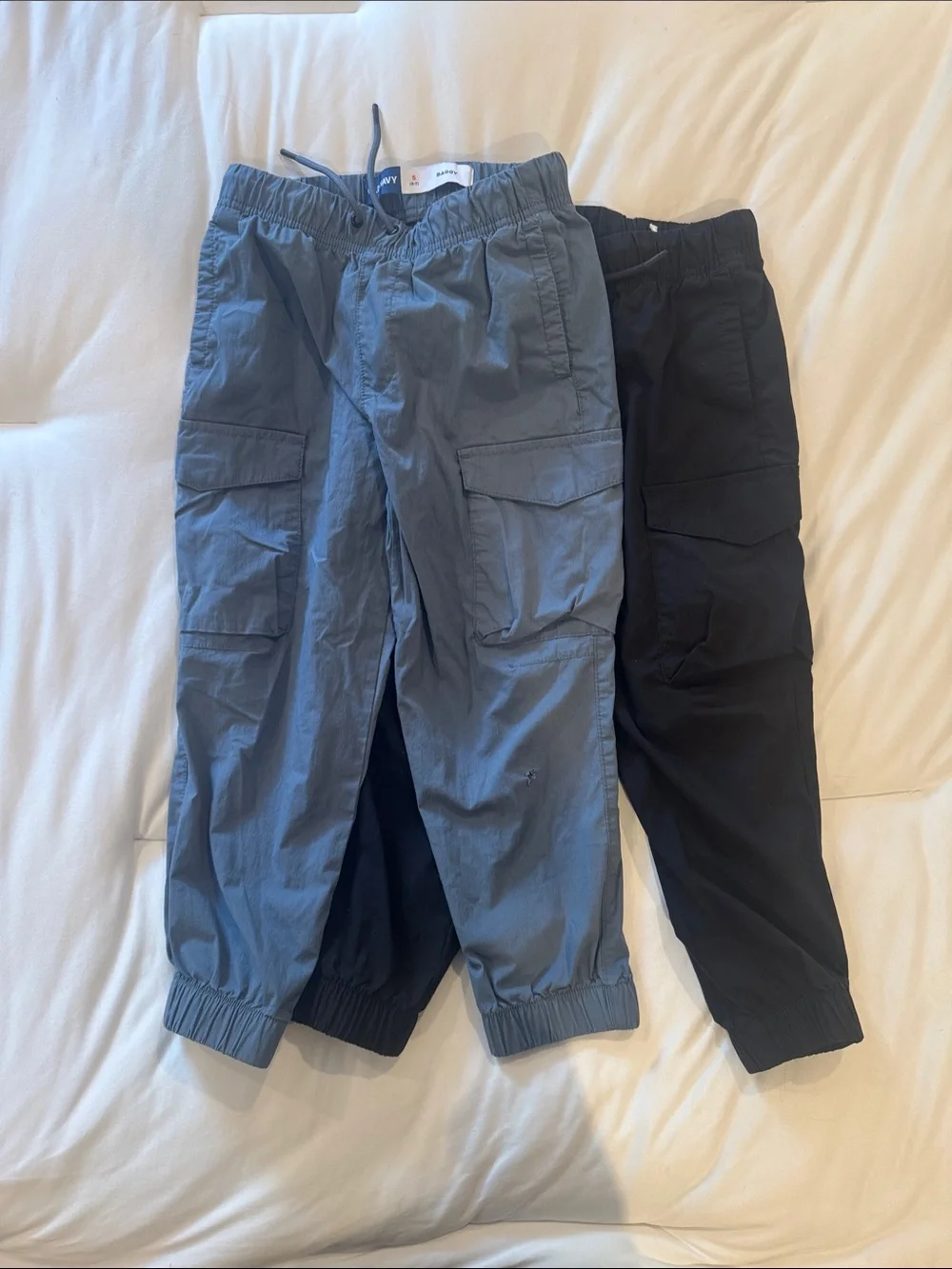 Old Navy Boys Cargo Jogger Pants in Blue and Black